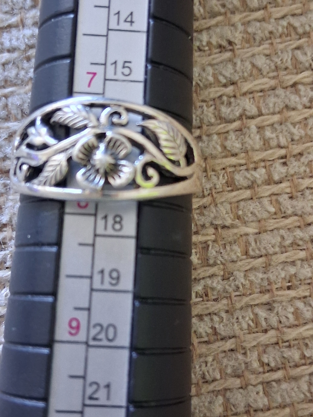 Silver Floral Filigree Ring for Women - Nature-Inspired Band Sell As It Is